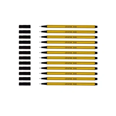 Afbeelding van LEVIATAN D400 Fineliner Zwart 12 stuks Fijnlijnstift Kleurrijk Geschikt voor Dagelijks Gebruik, Schrijf en Schoolbenodigdheden Lijnbreedte Ca. 0,4 mm Fijnlijnviltstiften