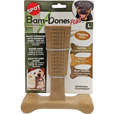 Afbeelding van Spot Bam Bones Plus Easy Grip Kip Veilig Hondenkauwbot L