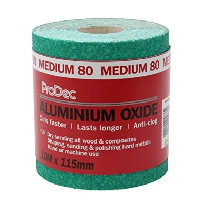 Afbeelding van ProDec PAALX80 80 Grit Medium Grade Groen Aluminium Oxide Schuurpapier 10m x 115mm Roll