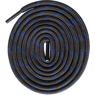 Afbeelding van Ronde premium veters voor werkschoenen, wandelschoenen en trekkingschoenen polyester ø 4,5 mm zeer scheurvast Kleur: donkergrijs met blauw Lengte: 140 cm