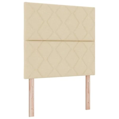 Afbeelding van vidaXL Box Spring Bed met Matras &amp; LED Crème 120x190 cm Stof