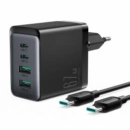 Afbeelding van RAVPower 3 port 65W USB C PD Mac oplader med 2 x vægoplader i hvid