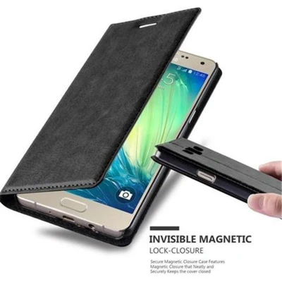 Afbeelding van Cadorabo Hoesje geschikt voor Samsung Galaxy A5 2015 in ZWARTE NACHT Beschermhoes Case magnetische sluiting Cover