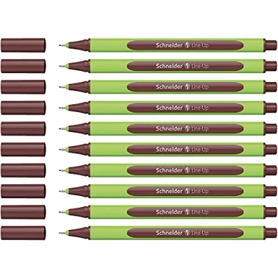 Afbeelding van Schneider Line Up Fineliner (lijndikte 0,4 mm, van biobased kunststof, bekroond met de blauwe engel) 10 stuks, topaas bruin
