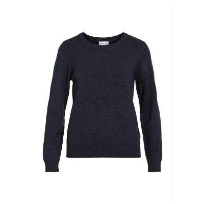 Afbeelding van VILA Viril O NECK Trui, Dames, Maat: XS, Total eclipse