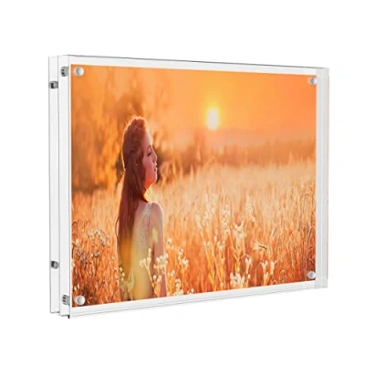 Afbeelding van Sezanrpt Fotolijst van acryl, 15 x 20 cm, hoge transparante magnetische fotolijst, dubbelzijdig plexiglas 12 mm +