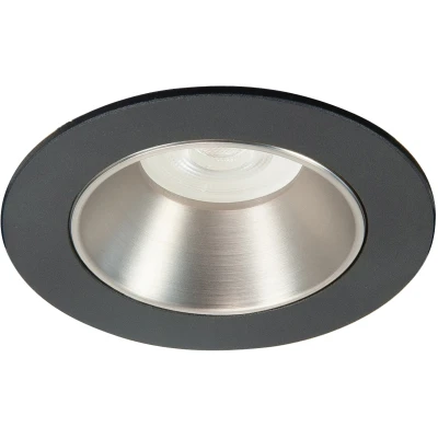Afbeelding van Modern Industrieel Inbouwspot Ø8 cm Zwart/Zilver Downlight