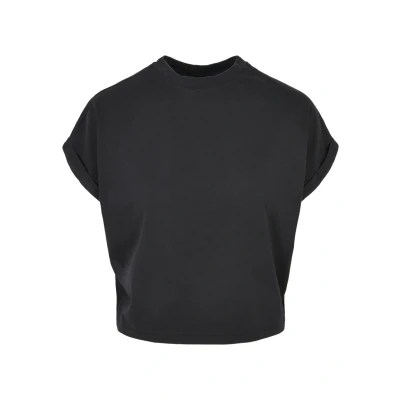 Afbeelding van Urban Classics Ladies Short Pigment DYE CUT ON Sleeve TEE Tshirt basic, Dames, Maat: XS, Schwarz