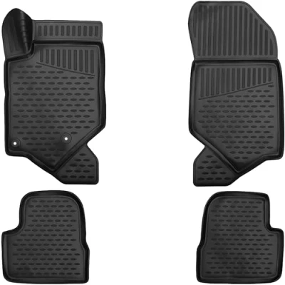 Afbeelding van Design 3D rubberen mattenset voor Peugeot 208 II 2019 2024 (past niet in elektro), vloermatten met extra hoge rand van 5 cm