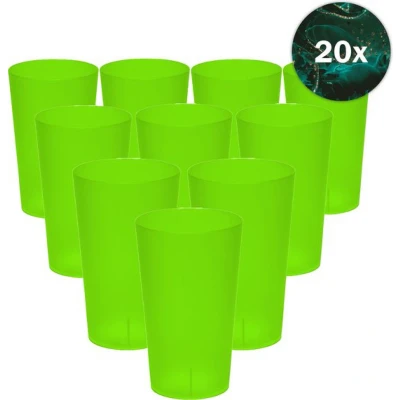 Afbeelding van Hardcups Kunststof Bekers 25cl Groen 20 Stuks