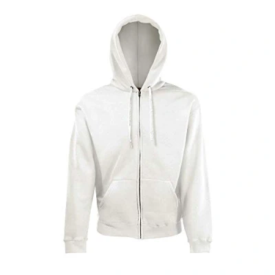 Afbeelding van Fruit of the Loom Sweatjack met capuchon, wit, L
