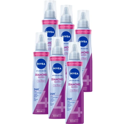 Afbeelding van 6x Nivea Haarmousse Diamond Gloss 150 ml