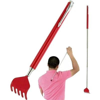 Afbeelding van Scratcher Telescopische uitschuifbare handige draagbare metalen clip nieuwigheid pen, 14 cm tot 36 rugkrabber met telescopisch handvat voor volwassenen mannen vrouwen