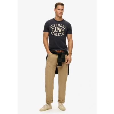 Afbeelding van Superdry Vintage Athletic Short Sleeve Tshirt print, Heren, Maat: Medium, Eclipse navy