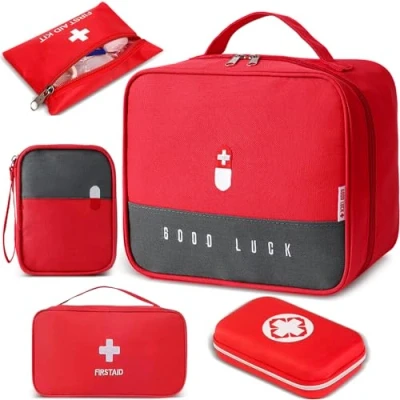 Afbeelding van TAVADA Ehbo Set,5 Delige kit/EHBO tas/Medicijntas/Mini Tas,Draagbare Medische Nooddoos,Compacte Tas,Kleine Noodzak,voor Noodgevallen,Thuis,Kantoor,Kamperen
