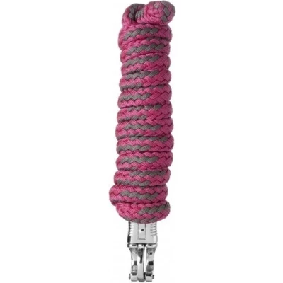 Afbeelding van USG Halsterlijn met paniekhaak Fuchsia/grijs