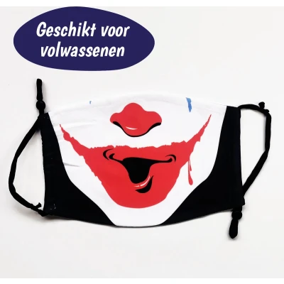 Afbeelding van Wasbaar Mondkapje Halloween Clown Stoffen Mondkapjes Met Print Filter Grappige Mondmasker Masker