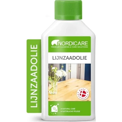 Afbeelding van Nordicare lijnolie [250ml] voor hout en houtbescherming I vernis houtolie interieur Gekookte meubels houtolie, linnenolie