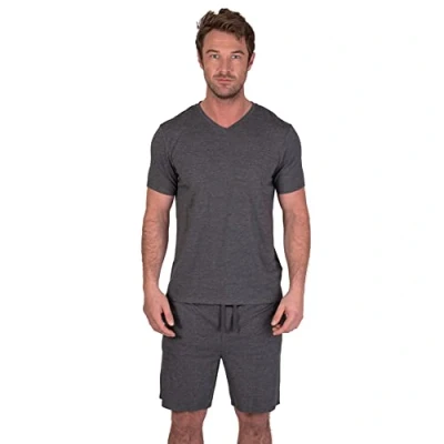 Afbeelding van Light &amp; Shade Pyjama met top en korte broek voor heren, Houtskool Marl, XXL