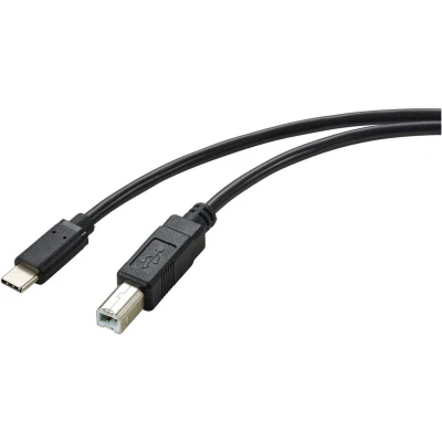 Afbeelding van Renkforce USB kabel 2.0 C stekker, B stekker 2.00 m Zwart Afscherming totaal RF 5720420