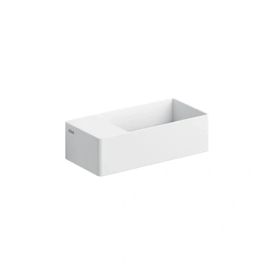 Afbeelding van Clou New Flush 3 Fontein Links Met Voorbewerkte Kraangat En Afvoerset Wit Aluite 35x18x10cm