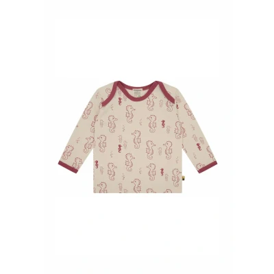 Afbeelding van loud + proud Shirt met print, van biologisch katoen, GOTS gecertificeerd, rood (rouge), 122 128