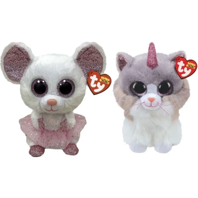 Afbeelding van Ty Knuffel Beanie Buddy Nina Mouse &amp; Asher Cat