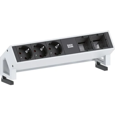 Afbeelding van BACHMANN DESK2 3x Geaard stopcontact 2x ABD GST18 , wit
