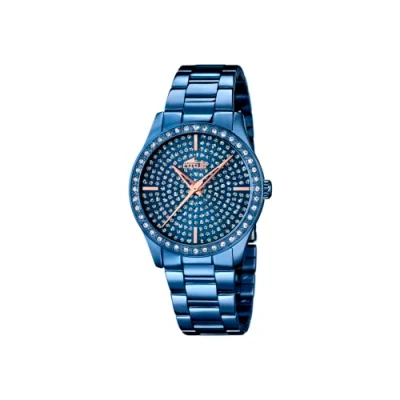 Afbeelding van Lotus Horloge voor dames 18254/1 Outlet blauw roestvrij stalen case band, blauw, M, armband