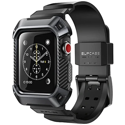 Afbeelding van SUPCASE [Unicorn Beetle Pro hoesje voor Apple Watch 3 [42 mm], robuuste beschermhoes met bandjes Series 3/2/1, Zwart, 1, Modern