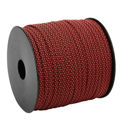 Afbeelding van Camping touw paracord, dik 7 Paracord Rescue Tying Tent Lanyard campingtouw 50 m 4 mm voor het weven van armbanden in de open lucht (rood zwart)