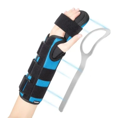 Afbeelding van YiYame Nacht handbandage voor rustfase, carpaal tunnelsyndroom, tendinitis, polssteun en handsteun bij blessures aan de pols, peesschedeontsteking, beroerte, linkerhand, maat M