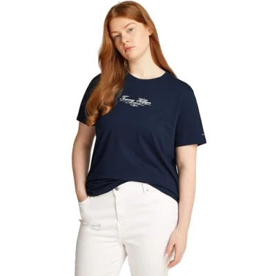 Afbeelding van Tommy Hilfiger Curve Shirt met ronde hals CRV REG SCRIPT C NK TEE SS