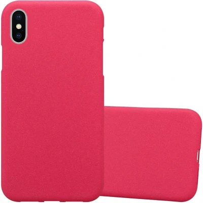Afbeelding van Cadorabo Hoesje geschikt voor Apple iPhone XS MAX in FROST ROOD Beschermhoes gemaakt van flexibel TPU silicone Case Cover
