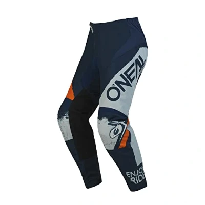 Afbeelding van O&#039;NEAL Element Pants Shocker V.23, MTB Enduro MX, comfortabele losse pasvorm voor maximale bewegingsvrijheid, mouwloze broekspijpen, volwassenen, blauw/oranje, 56 NL