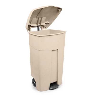 Afbeelding van Verrijdbare container met pedaal 125 ltr creme