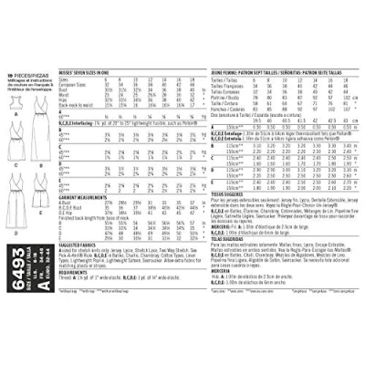 Afbeelding van New look patroon 6493 Misses&#039; Jumpsuit en jurk in twee lengtes met Bralette, Papier, Wit, 22.06 x 15.06 1.06 cm