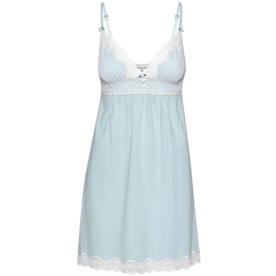 Afbeelding van Vive Maria My Nostalgia Negligee Dames Nachtshirt blauw/wit XS