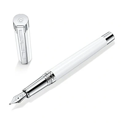 Afbeelding van STAEDTLER Initium Resina vulpen, witte edelhars, EF, Made in Germany, met mooie geschenkverpakking, 9PB110EF