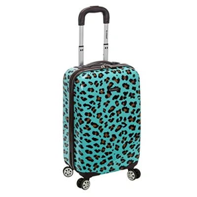 Afbeelding van Rockland Safari Trolley met harde schaal, blauwe luipaard, Eén maat, Hardside Spinner Wheel Bagage