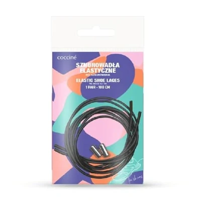 Afbeelding van Cocciné Elastische veters zonder strikken, 1 paar, 100 cm lang, ronde veters, comfortabel en eenvoudig te bedienen, stijlvol design, universeel inzetbaar, zwart, (Runde 3 mm)