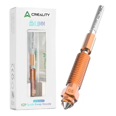Afbeelding van Creality Officiële K2 Plus mondstukkenset, originele Unicorn Quick Swap 3D printermondstuk met titanium legering, koperlegering en gehard staal voor K2P/Creality Hi Combo printer (0,8 mm)