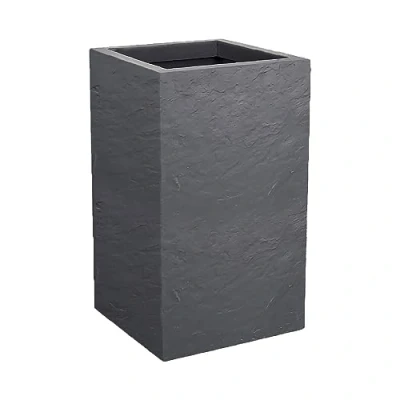 Afbeelding van EDA Volcania&#039;Up 36 L vierkante pot Imitatiesteen decor Enkelwandig Wateropslagzone 29,5 x 49,5 cm Kiezelgrijs