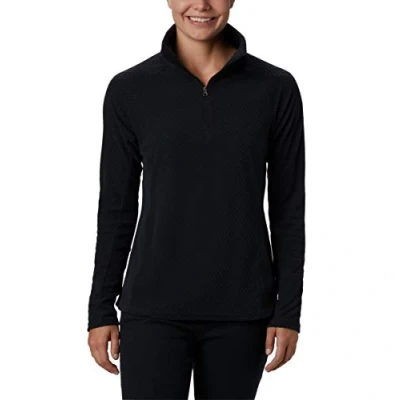 Afbeelding van Columbia Dames Glacial IV Print Half Zip, Zwart Quilt Patroon/Zwart, Small, S