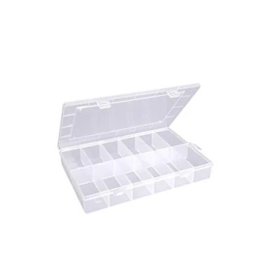 Afbeelding van hünersdorff Assortimentdoos PP Eco met 12 vakken, stabiele sorteerbox voor schroeven en andere kleine onderdelen, vaste vakindeling, 23,3 x 33,9 5,8 cm, transparant
