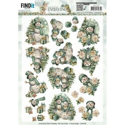 Afbeelding van 3D Cutting Sheets Amy Design Enchanting Christmas Snowmen