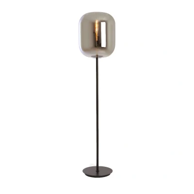 Afbeelding van Light &amp; Living Julia vloerlamp Glas smoke zwart