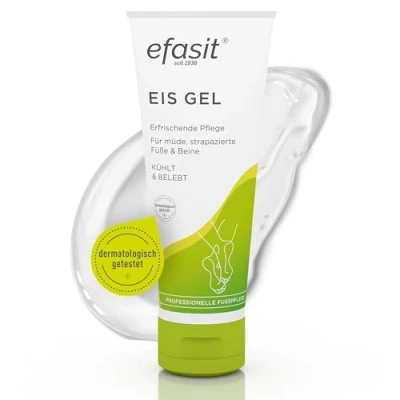 Afbeelding van efasit IJsgel, koelt en verkwikkend, voor vermoeide voeten benen, verzorgt trekt snel in niet vettig, veganistisch, huidvriendelijkheid dermatologisch getest