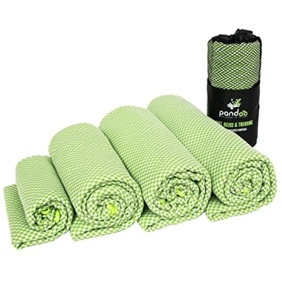 Afbeelding van pandoo Reishanddoek van bamboevezels; ultralicht, extreem absorberend, antibacterieel en sneldrogend; beter dan conventionele microvezels; handdoek voor sport, reizen, trekking baden; alle maten in 5 kleuren