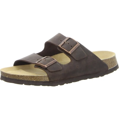 Afbeelding van Natural Sense unisex pantoffels muiltjes sandalen leer bruin 1095905